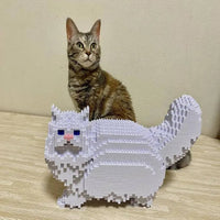 Persian Cat Building Kit Interlocking Blocks Pet Building Kit
