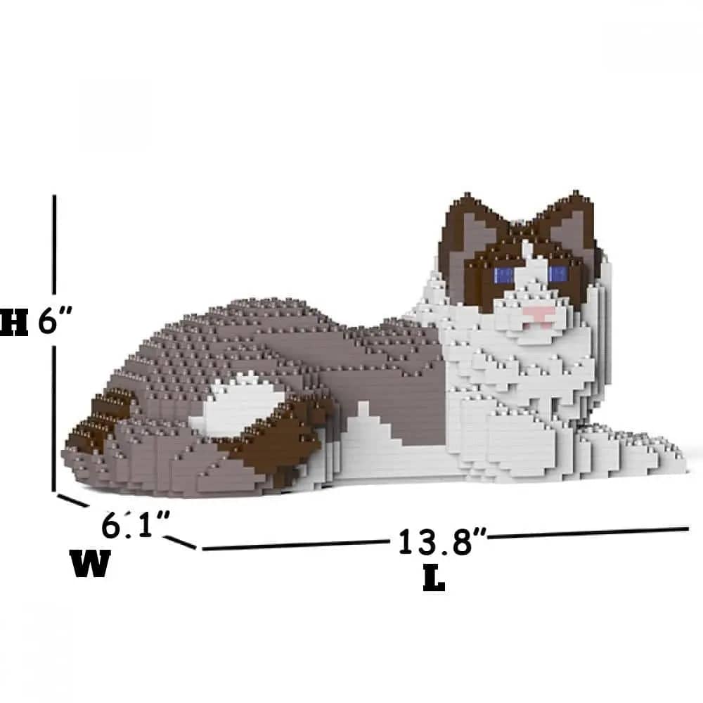 Ragdoll Cat Building Kit Interlocking Blocks Pet Building Kit