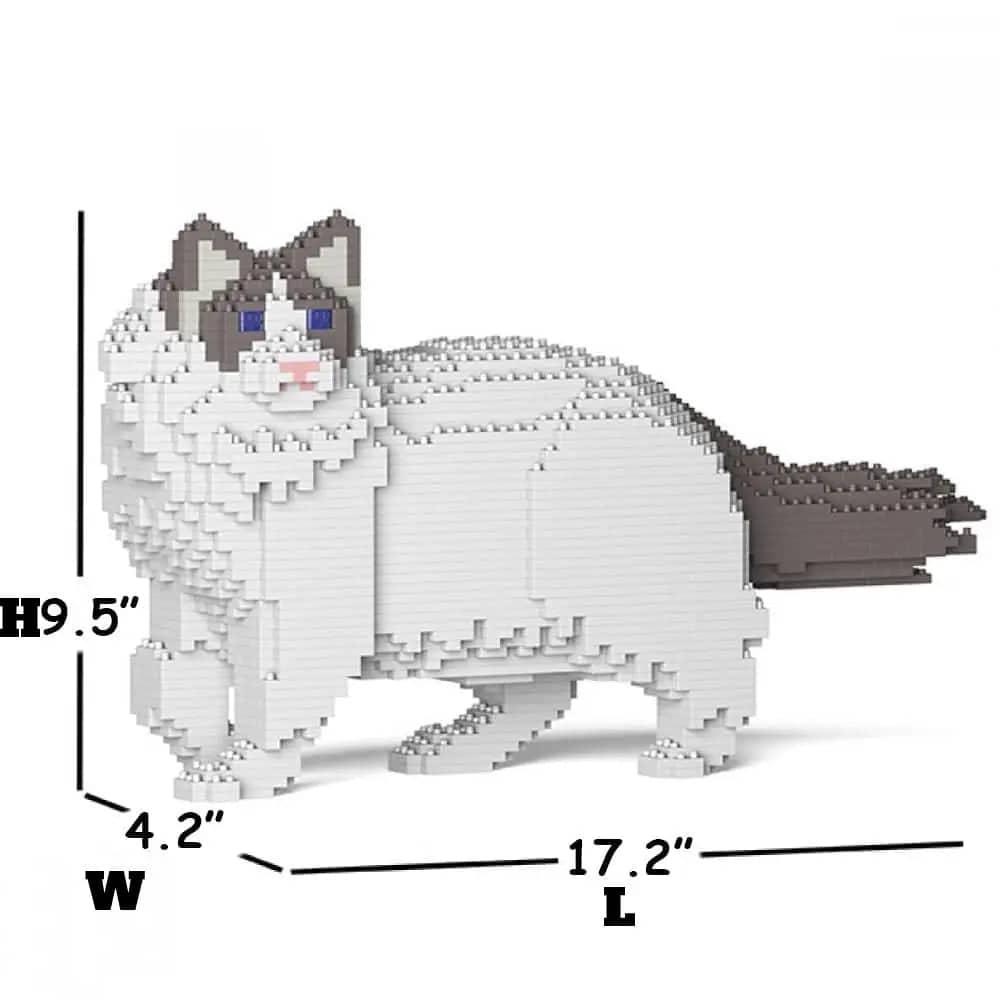 Ragdoll Cat Building Kit Interlocking Blocks Pet Building Kit