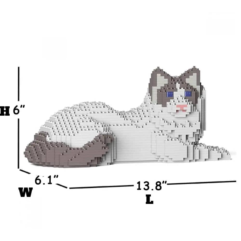 Ragdoll Cat Building Kit Interlocking Blocks Pet Building Kit