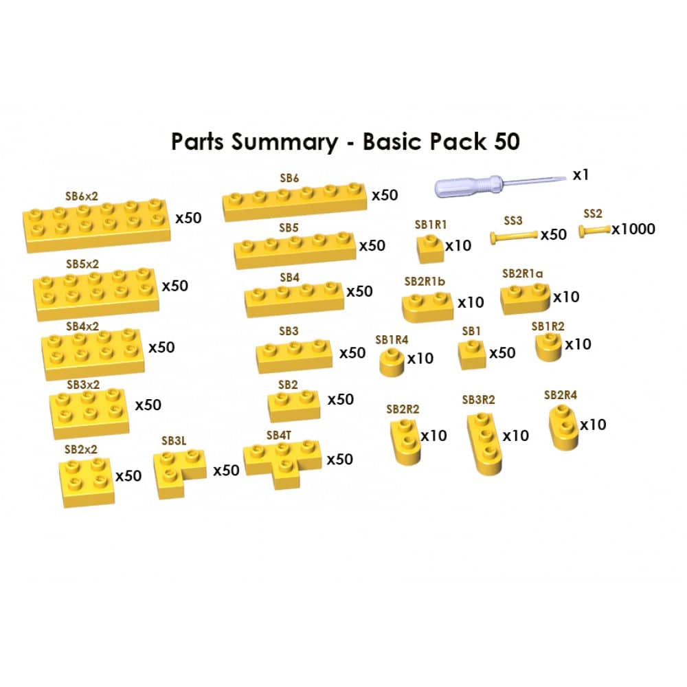 (NORMAL) Juego de ladrillos amarillo oscuro 730 piezas