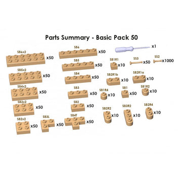 (SMALL) Khaki Brick Set 730Pcs Building Kit Interlocking Blocks Pet Building Kit