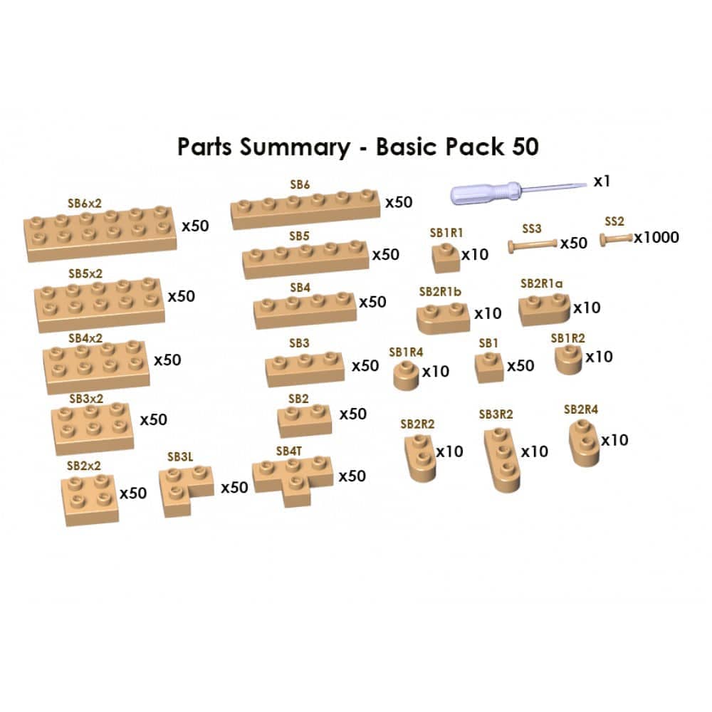 (SMALL) Khaki Brick Set 730Pcs Building Kit Interlocking Blocks Pet Building Kit