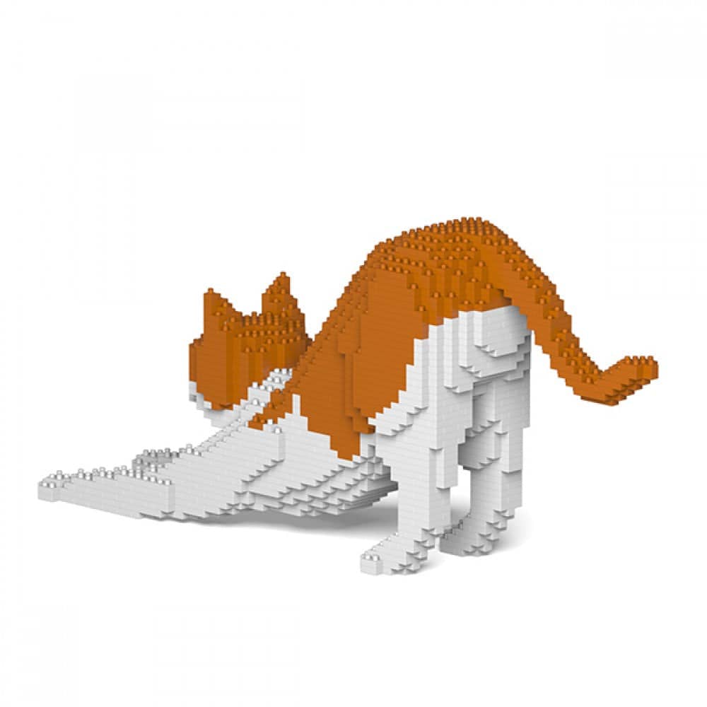 Orange & White Cat Building Kit Interlocking Blocks Pet Building Kit