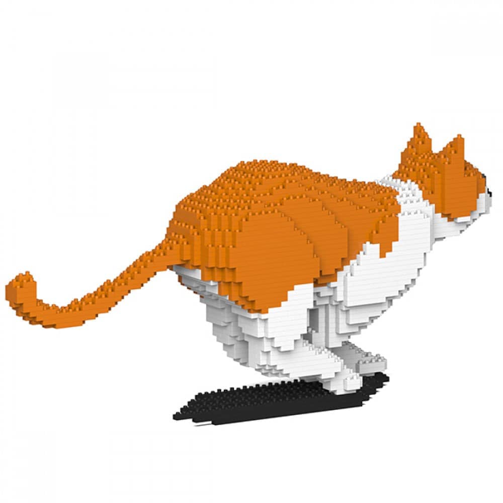 Orange & White Cat Building Kit Interlocking Blocks Pet Building Kit