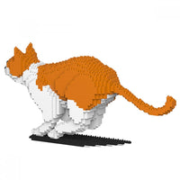 Orange & White Cat Building Kit Interlocking Blocks Pet Building Kit
