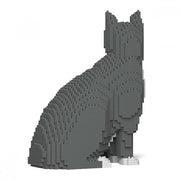 Grey Tuxedo Cat Building Kit Interlocking Blocks Pet Building Kit