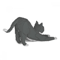 Grey Tuxedo Cat Building Kit Interlocking Blocks Pet Building Kit