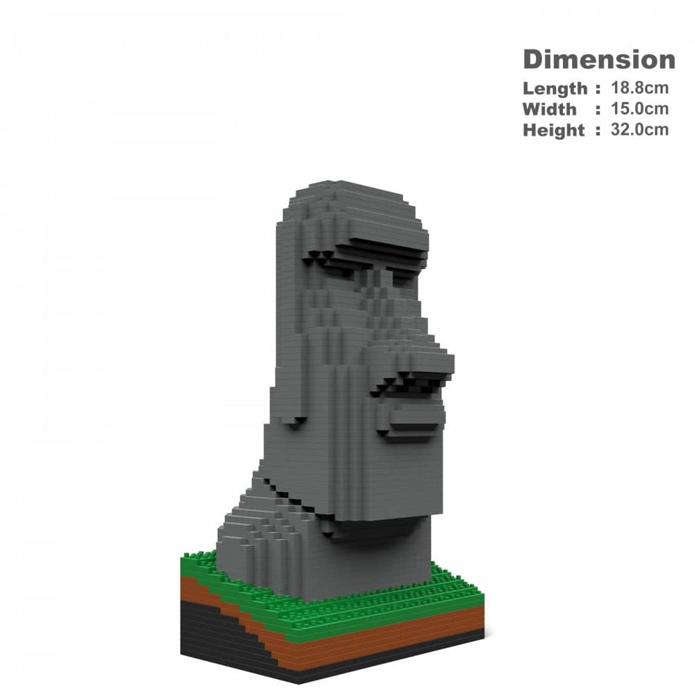 Moai Statue Building Kit Interlocking Blocks Pet Building Kit