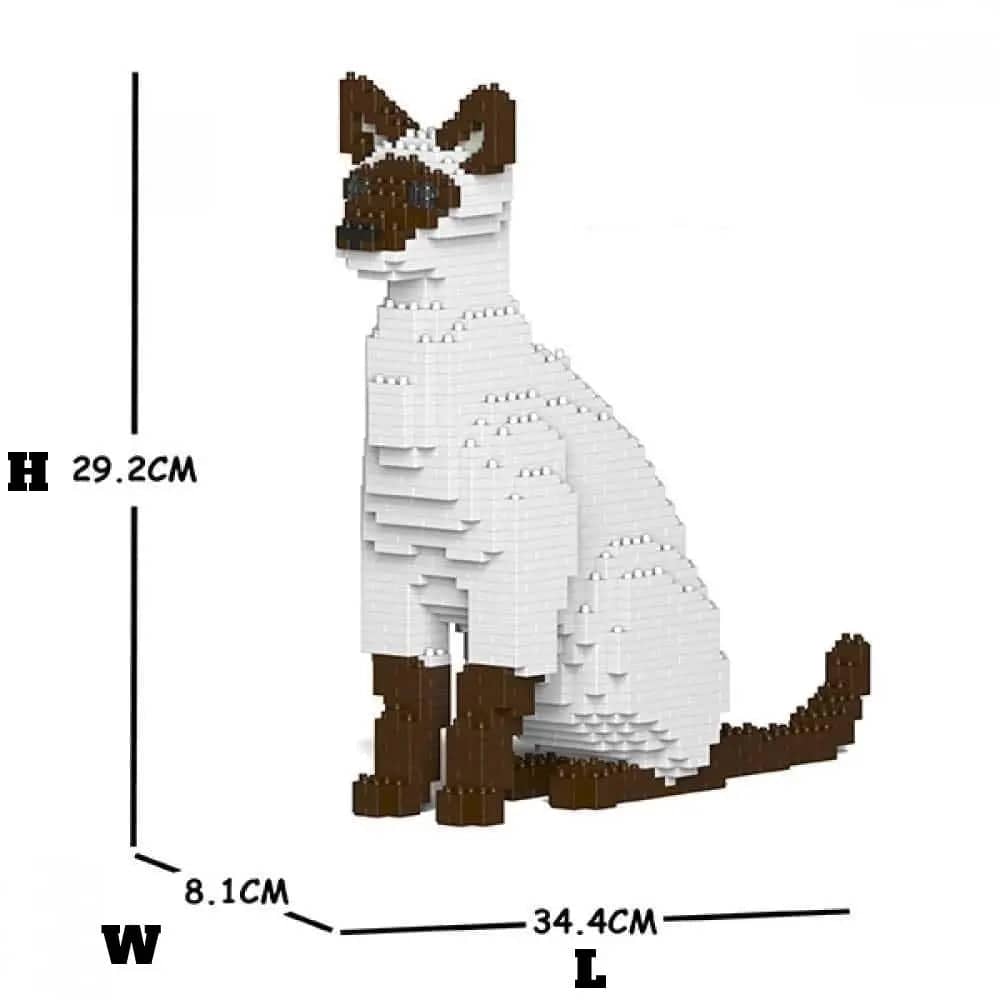 Siamese Cat Building Kit Interlocking Blocks Pet Building Kit