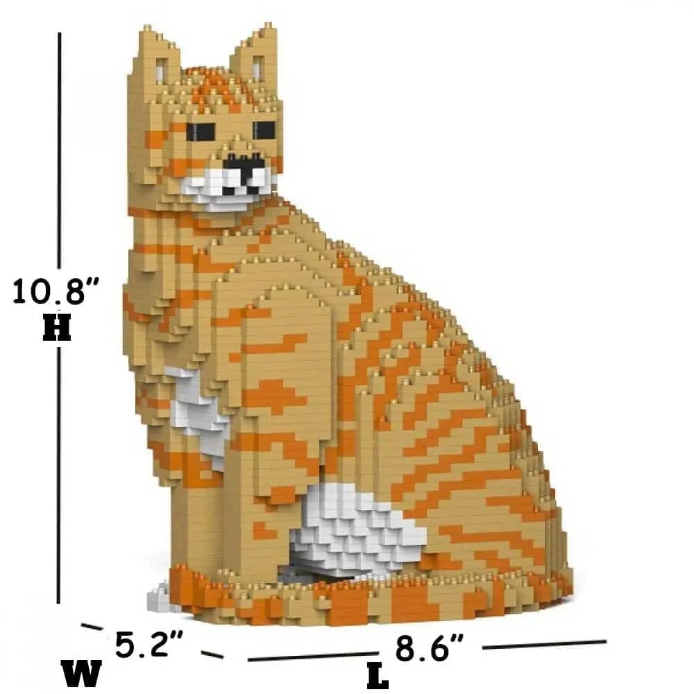 Tabby Cat Building Kit Interlocking Blocks Pet Building Kit