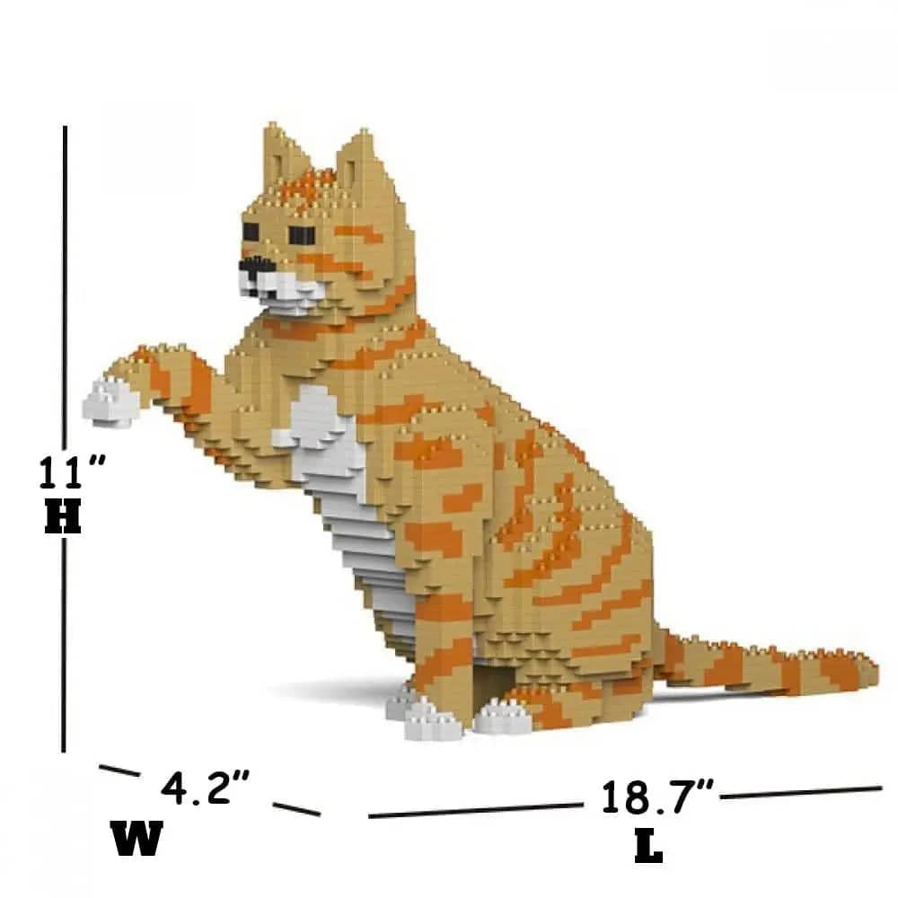 Tabby Cat Building Kit Interlocking Blocks Pet Building Kit