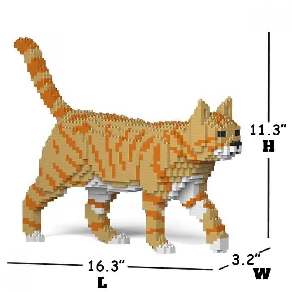 Tabby Cat Building Kit Interlocking Blocks Pet Building Kit