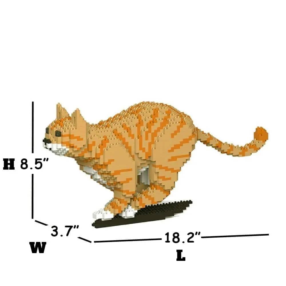 Tabby Cat Building Kit Interlocking Blocks Pet Building Kit