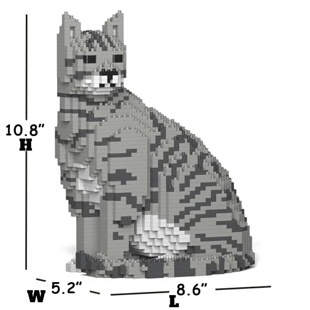 Tabby Cat Building Kit Interlocking Blocks Pet Building Kit