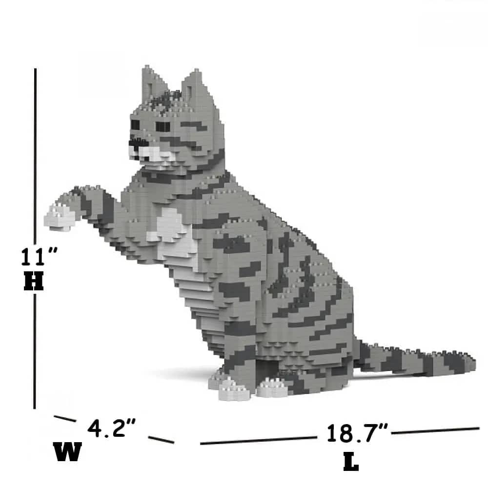 Tabby Cat Building Kit Interlocking Blocks Pet Building Kit