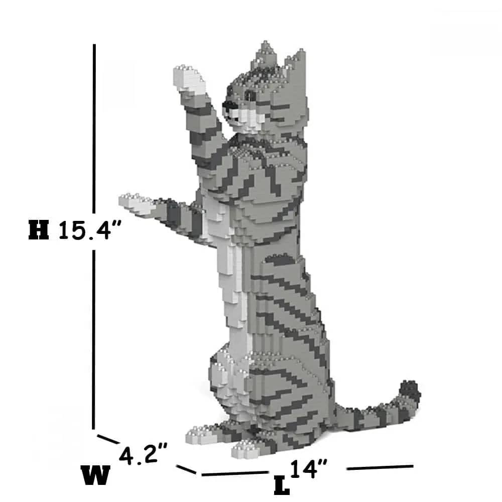 Tabby Cat Building Kit Interlocking Blocks Pet Building Kit
