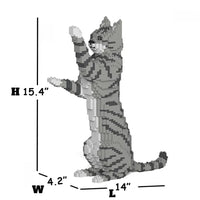 Tabby Cat Building Kit Interlocking Blocks Pet Building Kit