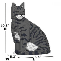 Tabby Cat Building Kit Interlocking Blocks Pet Building Kit