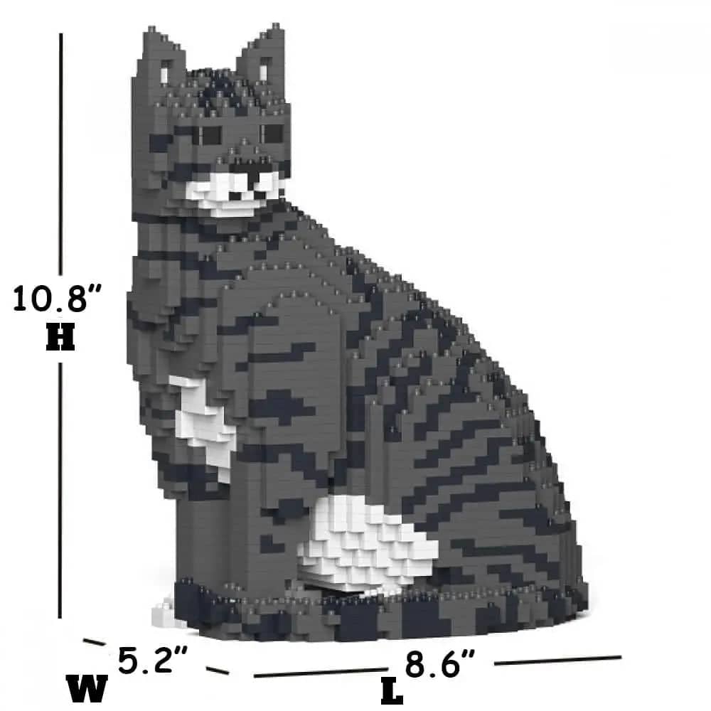 Tabby Cat Building Kit Interlocking Blocks Pet Building Kit