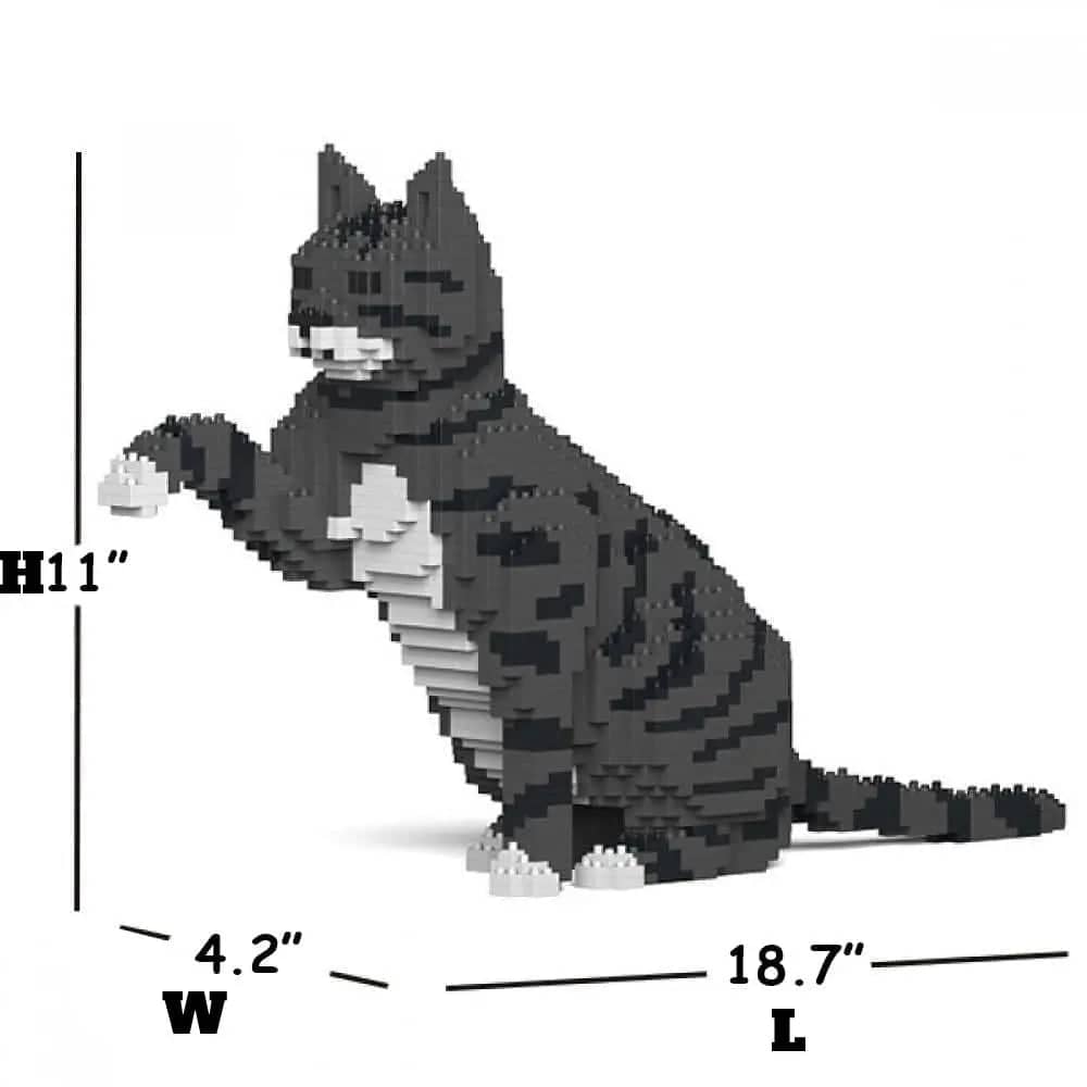 Tabby Cat Building Kit Interlocking Blocks Pet Building Kit