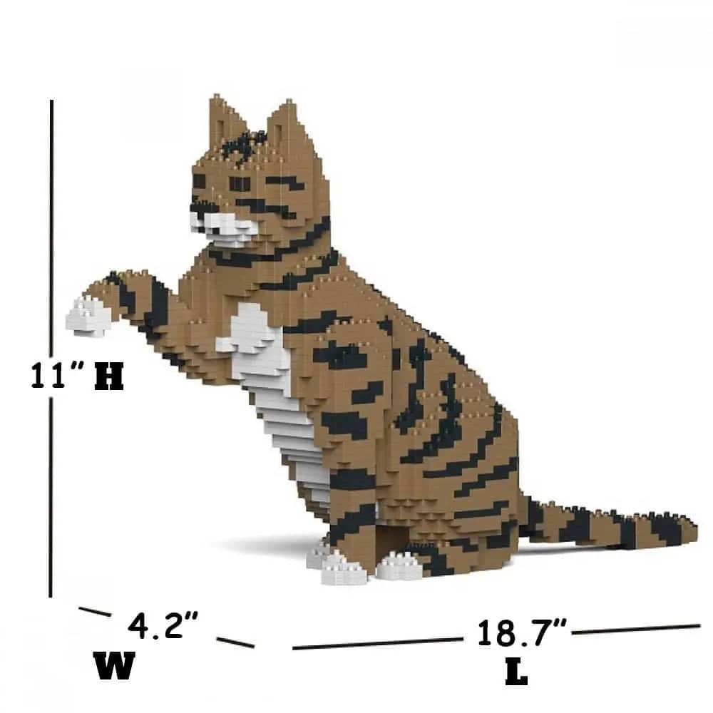 Tabby Cat Building Kit Interlocking Blocks Pet Building Kit