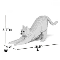 White Cats Building Kit Interlocking Blocks Pet Building Kit