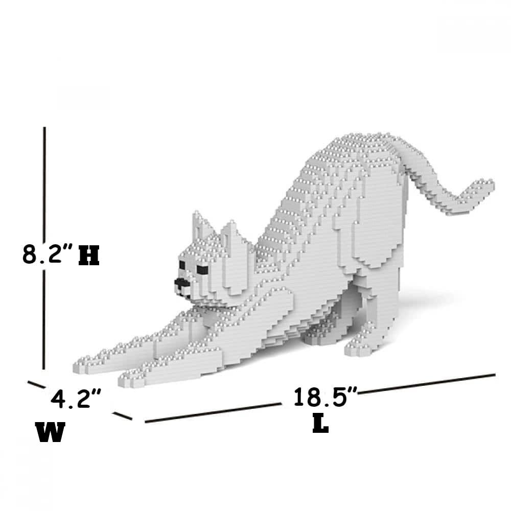 White Cats Building Kit Interlocking Blocks Pet Building Kit