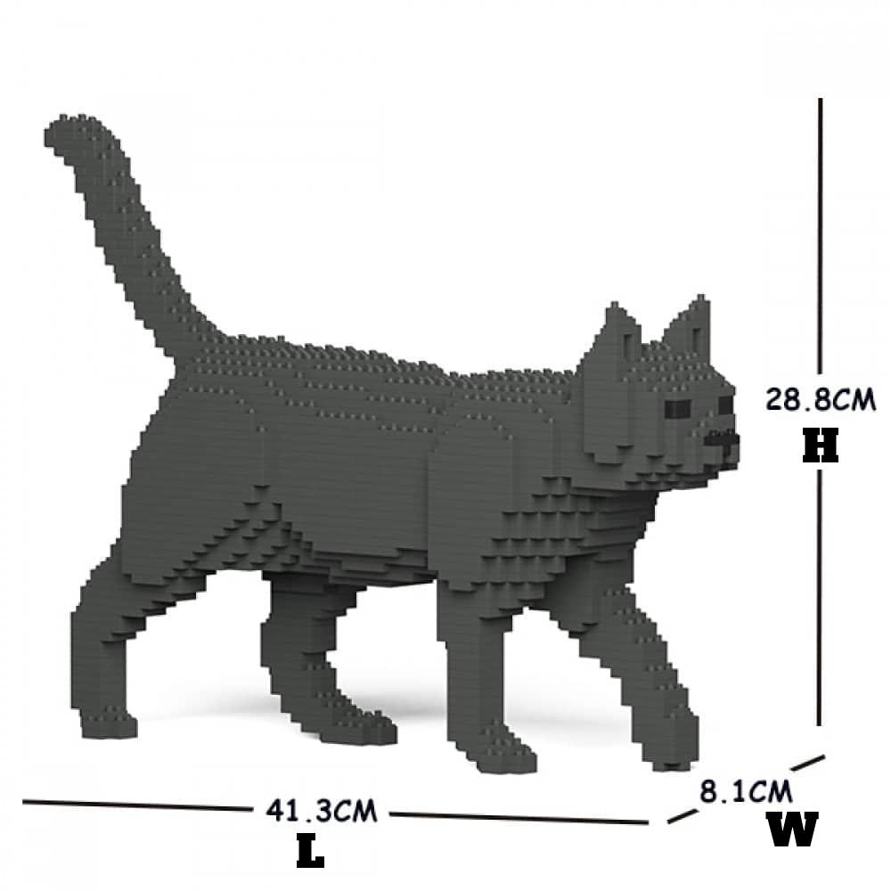 Grey Cats Building Kit Interlocking Blocks Pet Building Kit