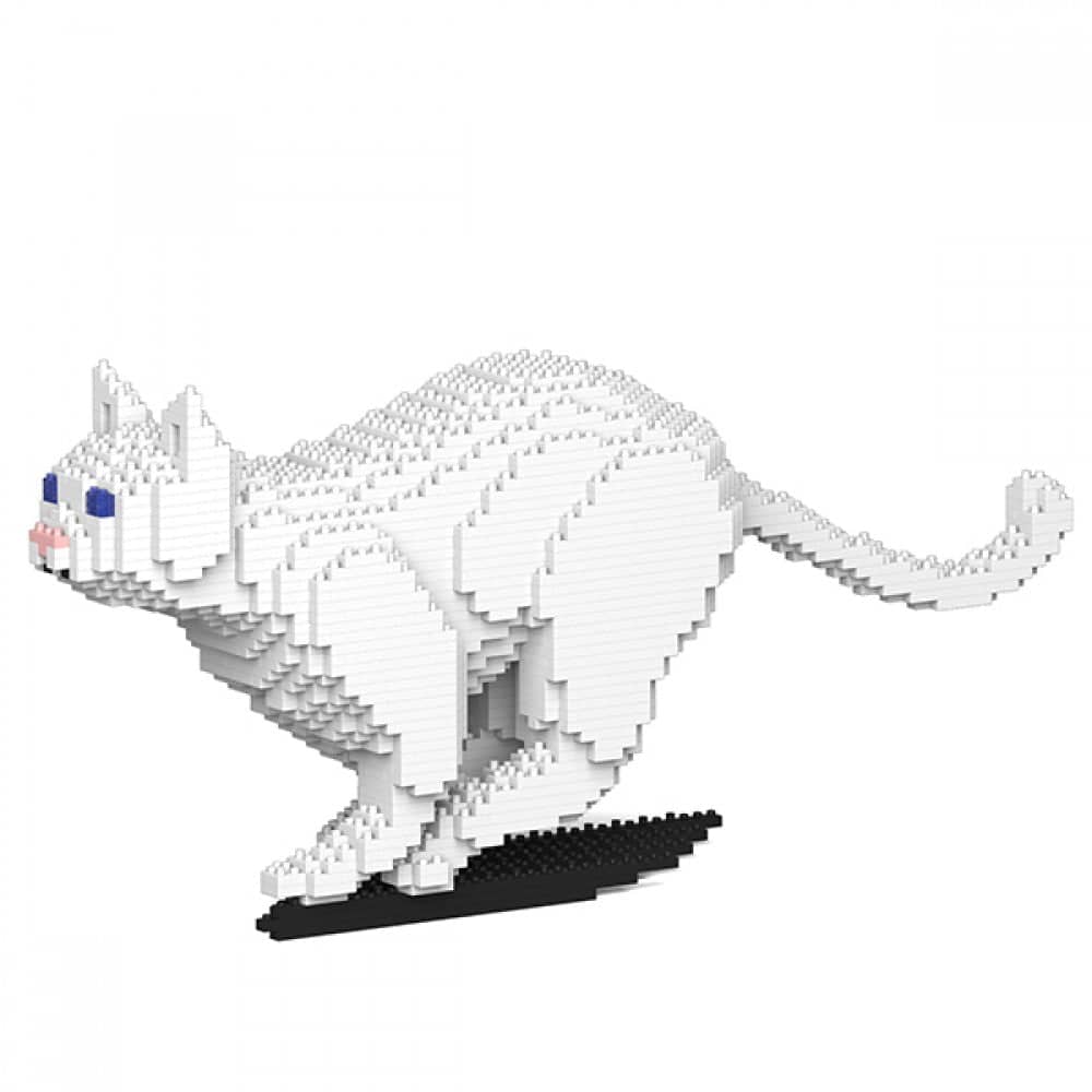 White Cats Building Kit Interlocking Blocks Pet Building Kit