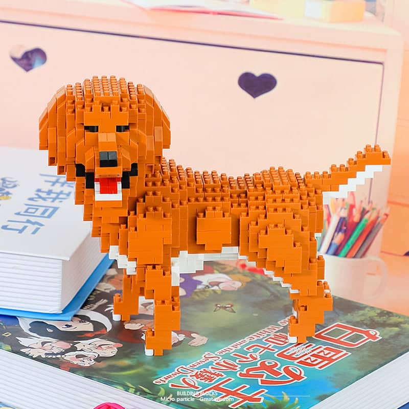 Realistic Golden Retriever Building Kit Doggo Pet Building Kit