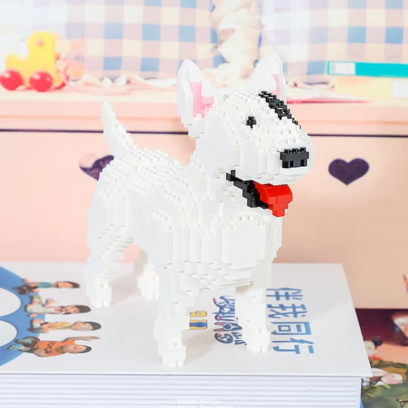 Realistic English Bull Terrier Building Kit Doggo Pet Building Kit