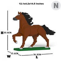 Horse Building Kit Interlocking Blocks Pet Building Kit