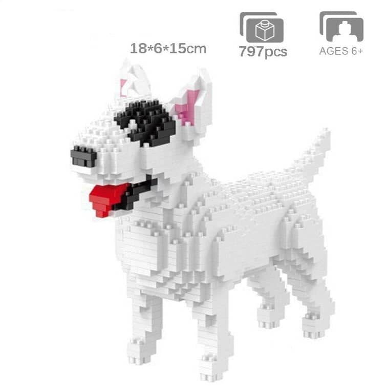 Realistic English Bull Terrier Building Kit Doggo Pet Building Kit