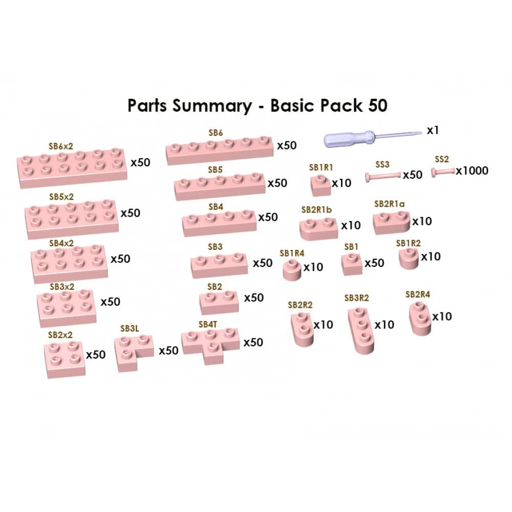 (NORMAL) Juego de ladrillos rosas 730 piezas