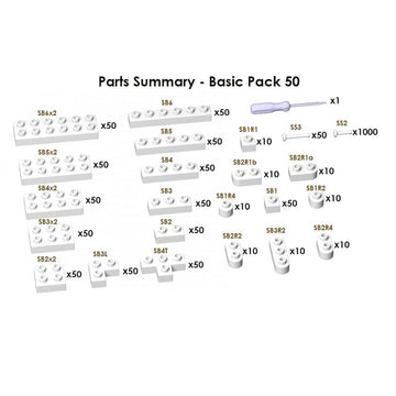 (SMALL) White Brick Set 730Pcs Building Kit Interlocking Blocks Pet Building Kit