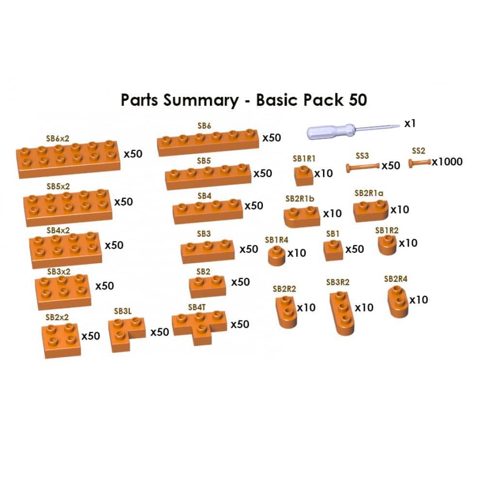 (SMALL) Reddish Brown Brick Set 730Pcs Building Kit Interlocking Blocks Pet Building Kit