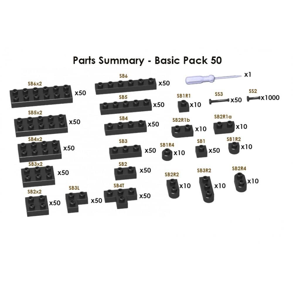 (SMALL) Black Brick Set 730Pcs Building Kit Interlocking Blocks Pet Building Kit