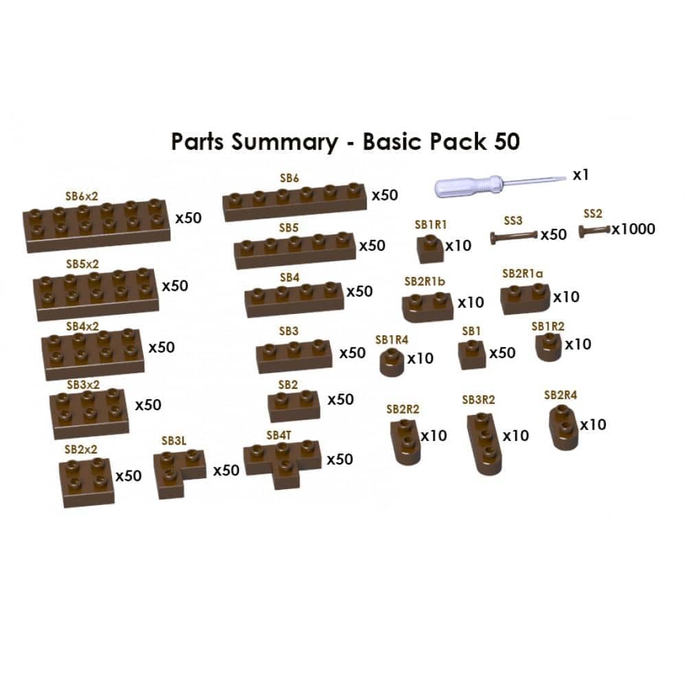 (SMALL) Brown Brick Set 730Pcs Building Kit Interlocking Blocks Pet Building Kit