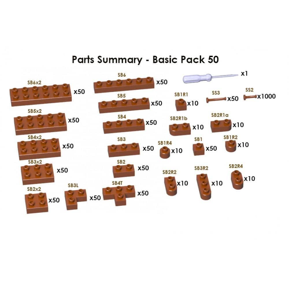 (SMALL) Brown Brick Set 730Pcs Building Kit Interlocking Blocks Pet Building Kit