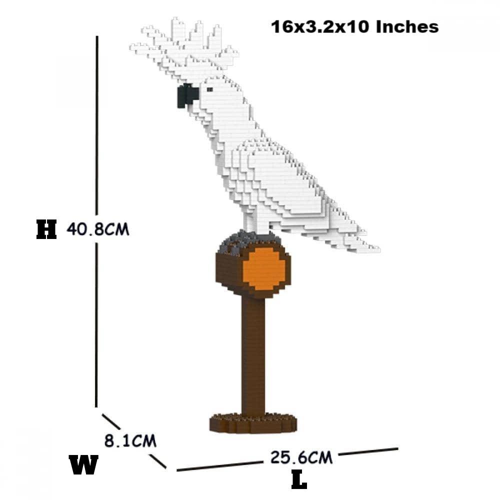 Sulphur Crested Cockatoo Building Kit Interlocking Blocks Pet Building Kit
