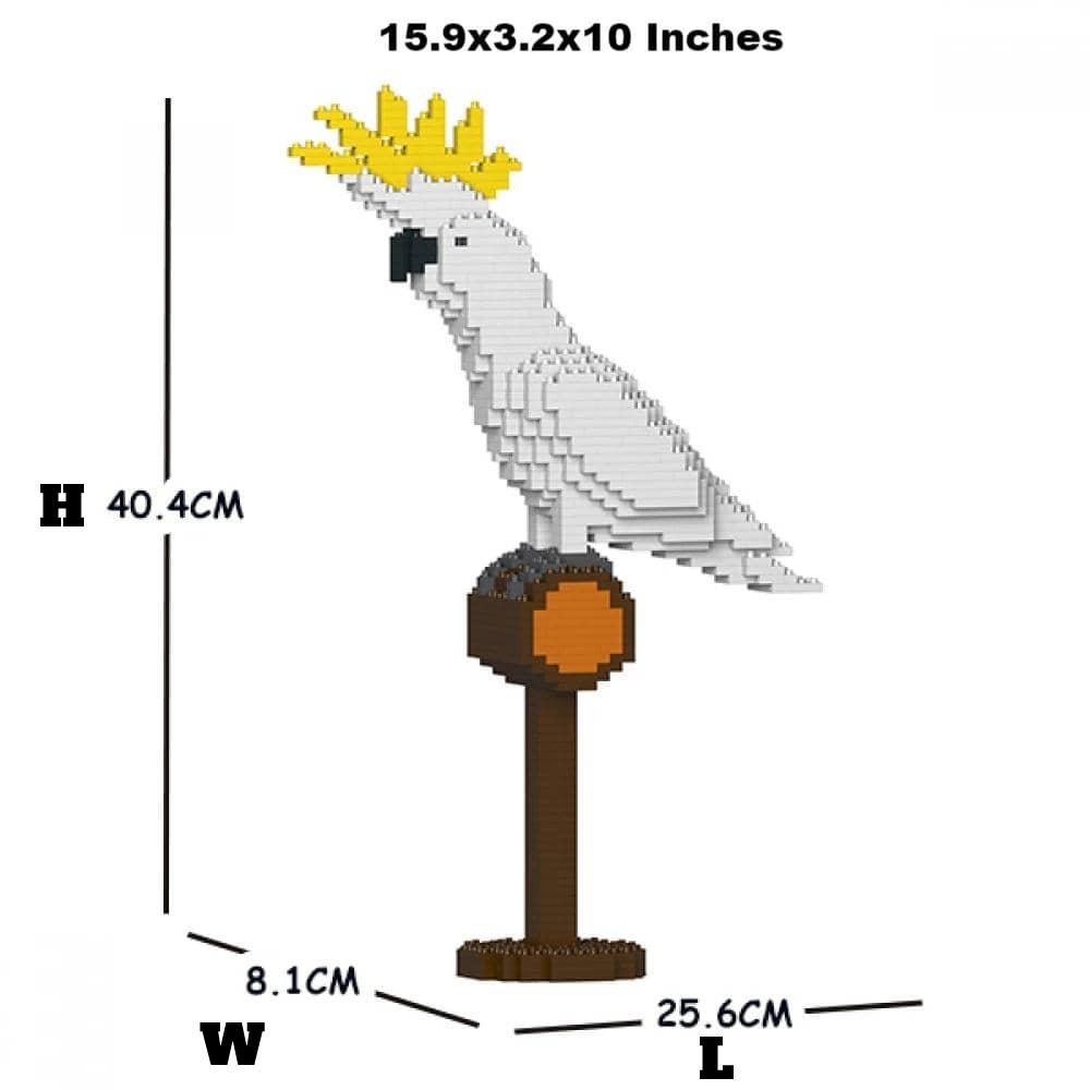 Sulphur Crested Cockatoo Building Kit Interlocking Blocks Pet Building Kit