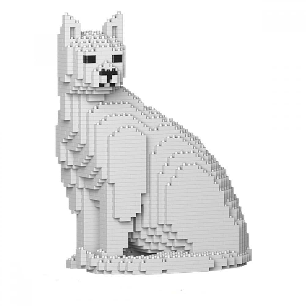 White Cats Building Kit Interlocking Blocks Pet Building Kit